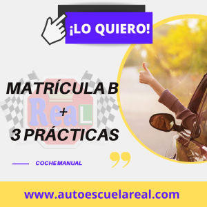 MATRÍCULA B COCHE MANUAL + 3 PRÁCTICAS